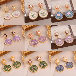 Metalowy zestaw biżuterii kwiatowej